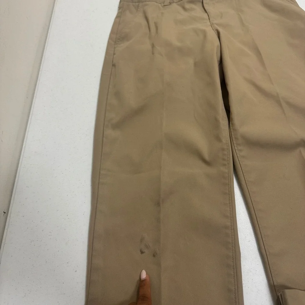 Lands End Khaki Chino Pants Boys 16H Tan Straight Leg‎ School Uniform Trousers